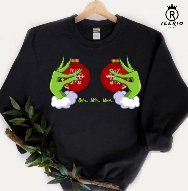 Funny Christmas Hand Is on the Breast Sweatshirt