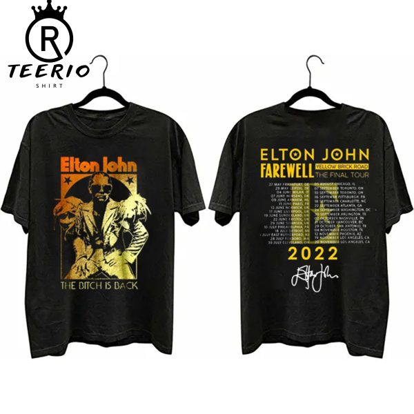 Elton John Farewell Tour 2022 Vintage Shirt, Band Music Tour 2022 Trending Shirt