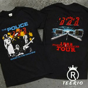 Unisex Vintage 1982 The Police “Ghost In The Machine” Concert Tour T Shirt