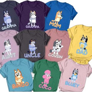 Personalized Bluey Matching Family T-Shirt