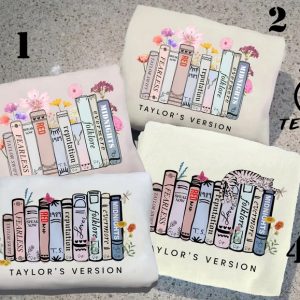 Taylor Swiftie Merch, Taylor’s Version Albums As Books Shirt, Midnight Album, Black And White Book Spines, TS Taylor TShirt Reading Shirt