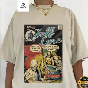 Self Care Comic Art Book Retro Vintage 90s Hip Hop Gifts For Fan T-Shirt