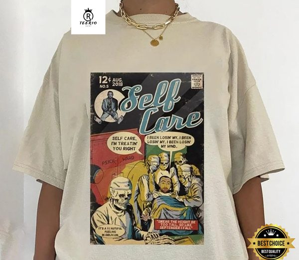 Self Care Comic Art Book Retro Vintage 90s Hip Hop Gifts For Fan T-Shirt