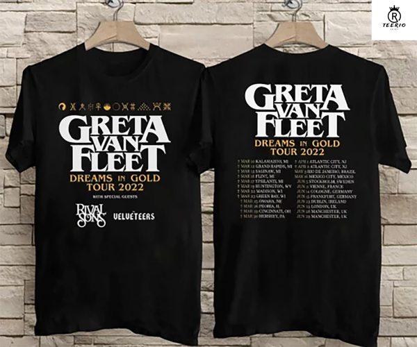 Greta Van Fleet Dreams In Gold Tour Shirt