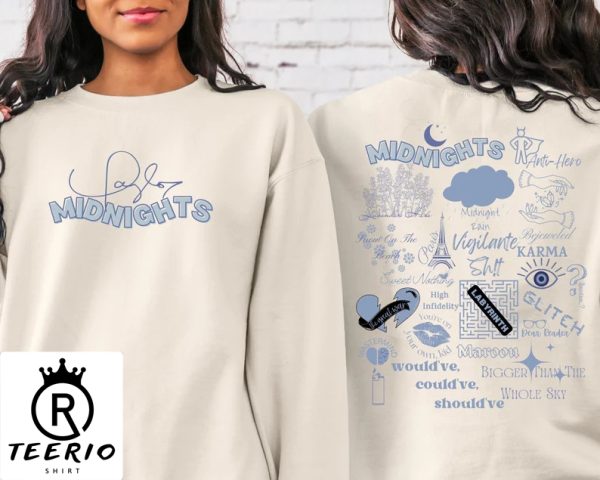 Midnights Track List Sweatshirt, Midnight Sweatshirt