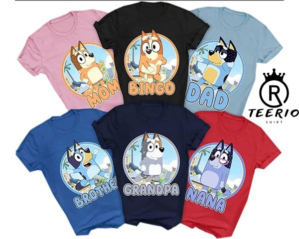 Personalized Bluey Familiy T-Shirt