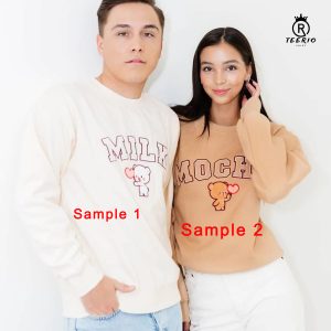 Couple Milk and Mocha Bears Custom Embroidered Crewneck Swaetshirt