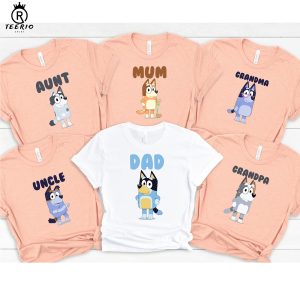 Custom Bluey Birthday Family Matching Mum Dad Shirt