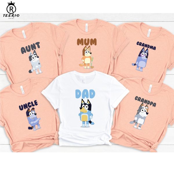 Custom Bluey Birthday Family Matching Mum Dad Shirt