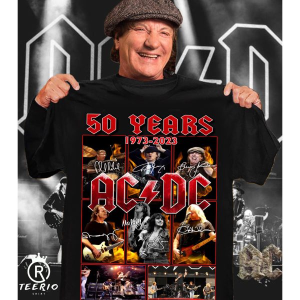 ACDC 50 Years Anniversary 1973 2023 Thank You For The Memories T Shirt