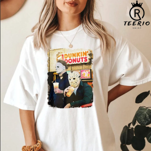 Jason And Micheal Myers Dunkin Donuts Halloween Horror Movie Shirt