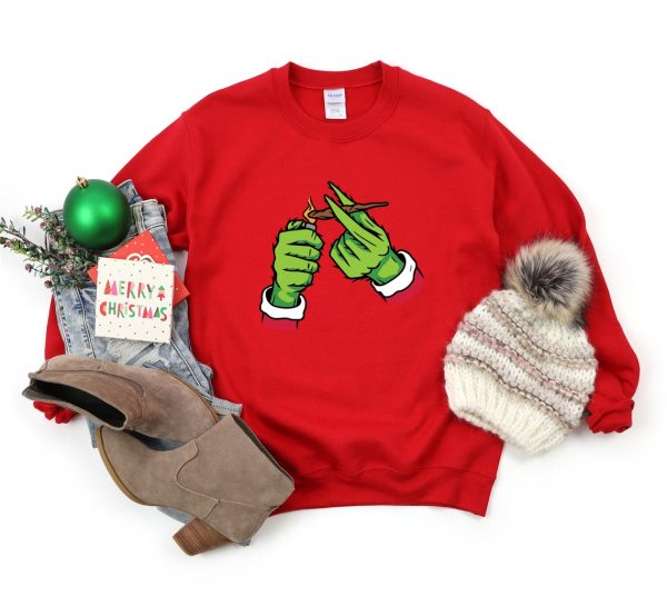 Funny Smoking Grinch Sweatshirt