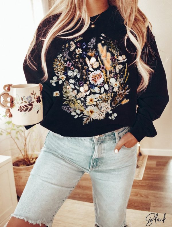 Vintage Pressed Flowers Sweatshirt