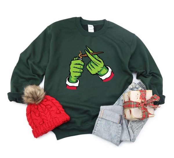 Funny Smoking Grinch Sweatshirt