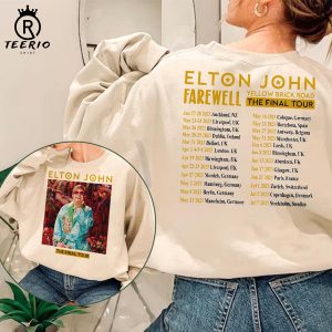 Elton John TOUR DATES 2023 World Tour Double Sided Shirt