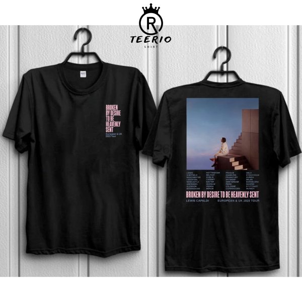 Lewis Capaldi Broken By Desire To Be Heavenly Sent European and UK Tour 2023 T-Shirt