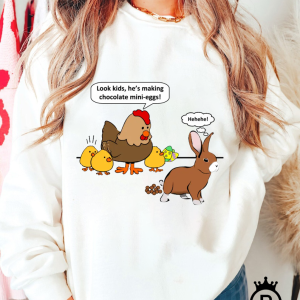 Bunny makes chocolate poop funny cartoon wall Shirt