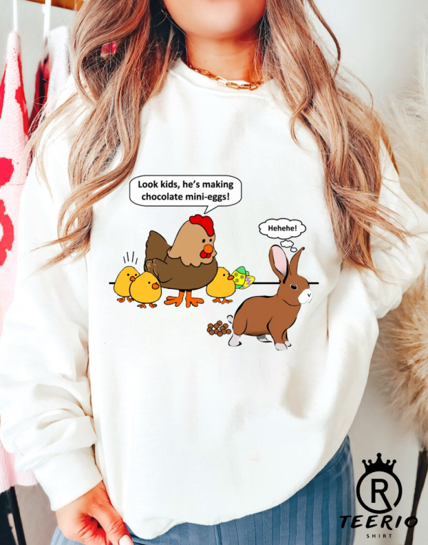 Bunny makes chocolate poop funny cartoon wall Shirt