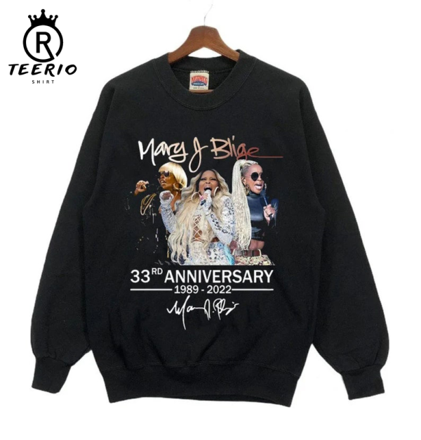 Vintage Mary J Blige 33rd Anniversary Hip Hop Soul Unisex Sweatshirt