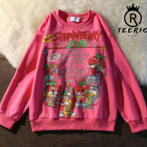 Japanese Printed Strawberry Jam Sweatshirt