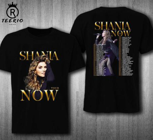 Vintage Shania Twain Now Tour Cotton Black All Size Unisex 2 Sides Shirt