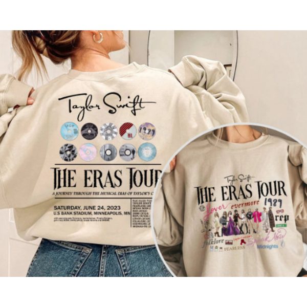 The Eras Tour Date 2 Sided Print Shirt, Sweatshirt, The Eras Tour Taylor Merch, Swiftie Merch, TS Eras Tour Shirt, Love On Tour Shirt