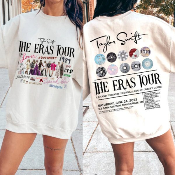 The Eras Tour Date 2 Sided Print Shirt, Sweatshirt, The Eras Tour Taylor Merch, Swiftie Merch, TS Eras Tour Shirt, Love On Tour Shirt