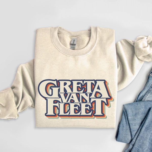 Greta Van Fleet Sweatshirt, Retro Greta Van Fleet Shirt, Greta Van Fleet Merch, Greta Van Fleet Hoodie, Dream In Gold Tour 2023 Sweatshirt Shirt