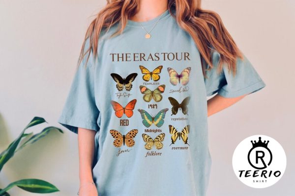 The Eras Tour Butterfly Shirt, The Eras Tour Merch Concert Shirt