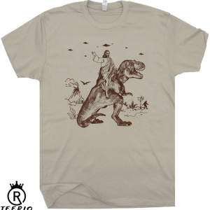 Jesus Riding Dinosaur T Shirt