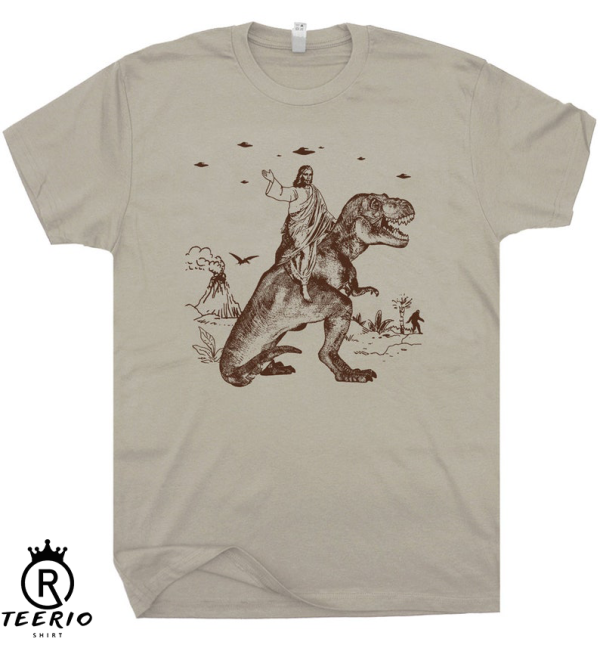 Jesus Riding Dinosaur T Shirt