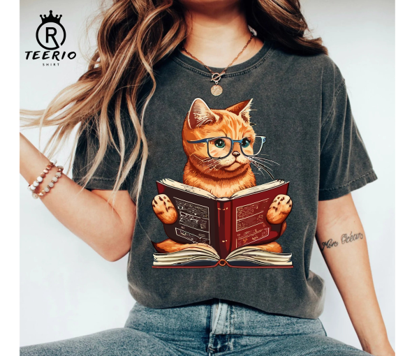 Cat and Book Lover Shirt