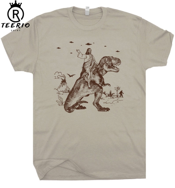 Jesus Riding Dinosaur T Shirt