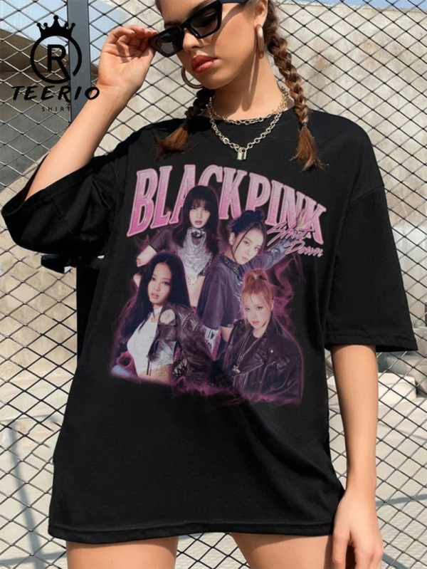 BLA.CKPINK Shirt, Black Pink Shut Down Shirt, Jisoo Shirt, Jennie Shirt, Rose Shirt, Lisa Shirt, BlackPink Homage Vintage 90s Style Tees