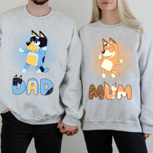 Dad Mom Bluey Sweatshirt TShirt, Dad Bluey Shirt, Mom Bluey Shirt, Couple Shirt For Dad Mom, Mother’s Day Shirt, Father’s Day Shirt