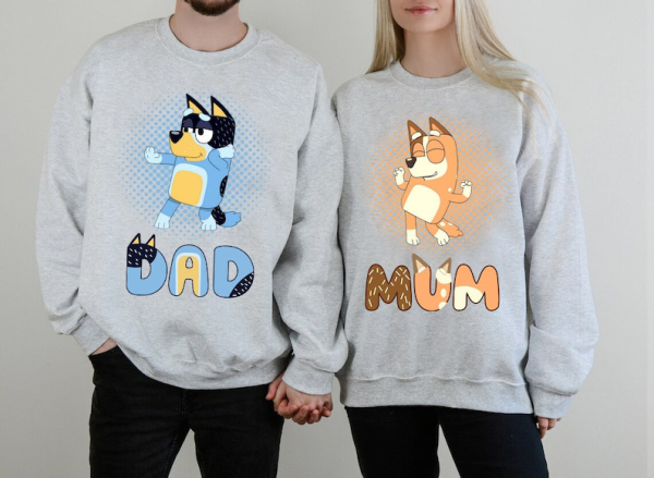 Dad Mom Bluey Sweatshirt TShirt, Dad Bluey Shirt, Mom Bluey Shirt, Couple Shirt For Dad Mom, Mother’s Day Shirt, Father’s Day Shirt