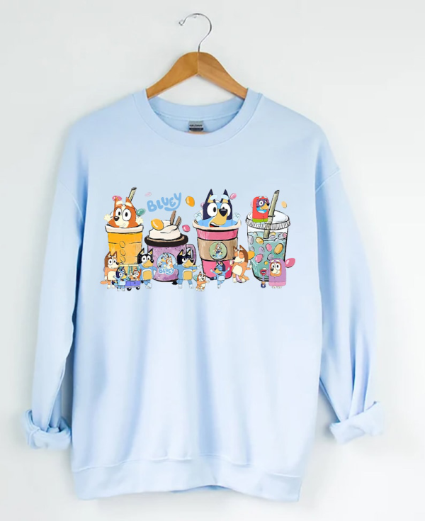 Bluey Coffee Sweatshirt, Bluey Family Shirt, Bluey Birthday Party Shirt, Custom Bluey Family Shirts, Custom Birthday Matching Shirt