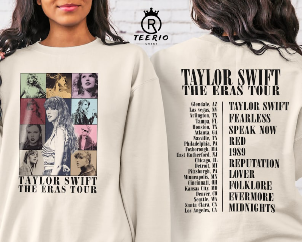 The Eras Tour Shirt, Taylor Shirt, Swiftie Merch Sweatshirt, Taylor’s Version Shirt, Meet Me at Midnight, Swiftie Shirt, Taylor Fan Gift