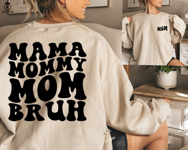 Mama Sweatshirt, Mom Sweatshirt, Retro Boho Funny Mama Shirt, Gift for Mom, Baby Shower Gift, Mama Mommy Mom Bruh Sweatshirt