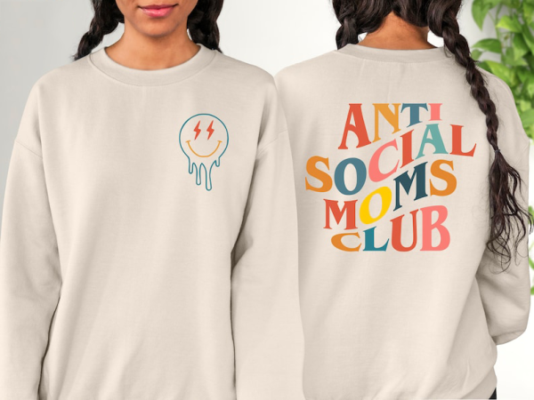 Anti Social Moms Club Sweatshirt, Moms Club Hoodies, Workout Apparel, Mama Sweatshirt, New Mom Sweatshirt, Mother’s Day Gift, Gift for Mom