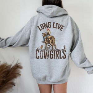 Long Live Cowgirls Sweatshirt, Western Sweatshirt, Desert Hoodie, Cactus Hoodie, Cowgirl Hoodie, Wild West Sweatshirt, Country Girl Hoodie