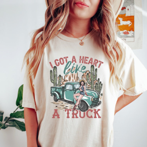 I Got A Heart Like A Truck, Country Music Shirt, Cowboy Sweatshirt, Howdy Western Gift, Nashville Shirt, Country Music Concert Tee,Howdy Tee