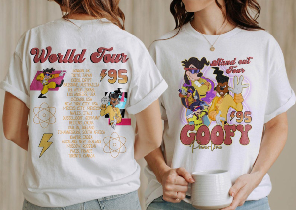 Retro 90s Disney A Goofy Powerline Stand Out Tour 94 Shirt, Disney A Goofy Movie Sweatshirt, Max Goofy, Unisex T-shirt Family Birthday Gift