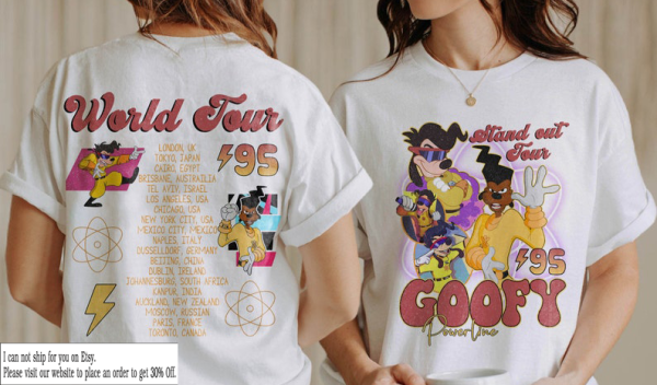 Retro 90s Disney A Goofy Powerline Stand Out Tour 94 Shirt, Disney A Goofy Movie Sweatshirt, Max Goofy, Unisex T-shirt Family Birthday Gift (Copy)