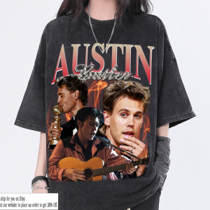 Austin Butler Vintage Washed Shirt, Actor Retro 90’s Unisex T-Shirt, Fans Gift For Women, Homage Tee For Men