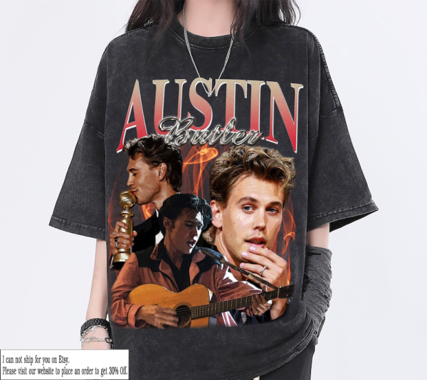 Austin Butler Vintage Washed Shirt, Actor Retro 90’s Unisex T-Shirt, Fans Gift For Women, Homage Tee For Men