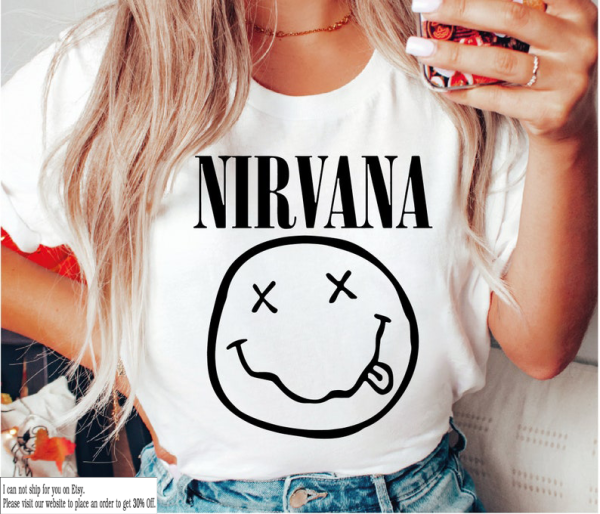 Nirvana Shirt, Nirvana Smiley Face Crewneck Shirt, Nirvana Youth Shirt, Nirvana Toddler Shirt