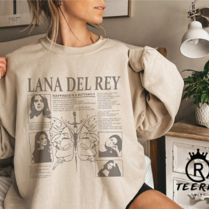 Vintage Happiness Is A Butterfly Sweatshirts, Lana Del Rey Tour Merch, Norman Rockwell Album Shirts, Ultraviolence Crewneck