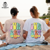 Positive Vibes Back Design Shirt Retro Feel Good Fun Cool Trending Hot Summer Tees Boho Shirts Beach Lake Shirt Gift Girl Friends Mother