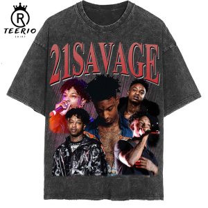 21 Savage Vintage Washed Shirt, Hiphop Rapper Retro 90’s T-Shirt, Fans Gift For Women